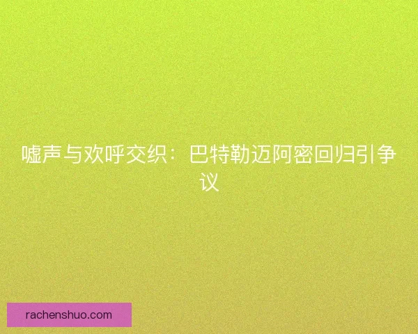 嘘声与欢呼交织：巴特勒迈阿密回归引争议